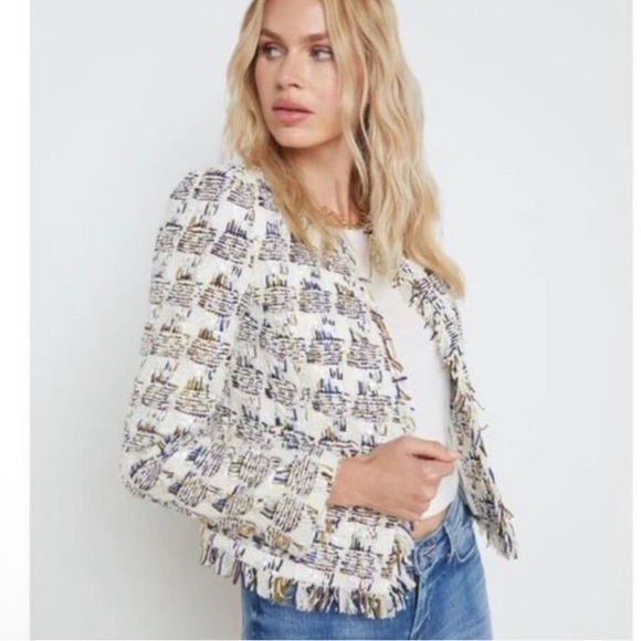 L'Agence Angelina Ivory Tweed Jacket NWT - Picture 3 of 10